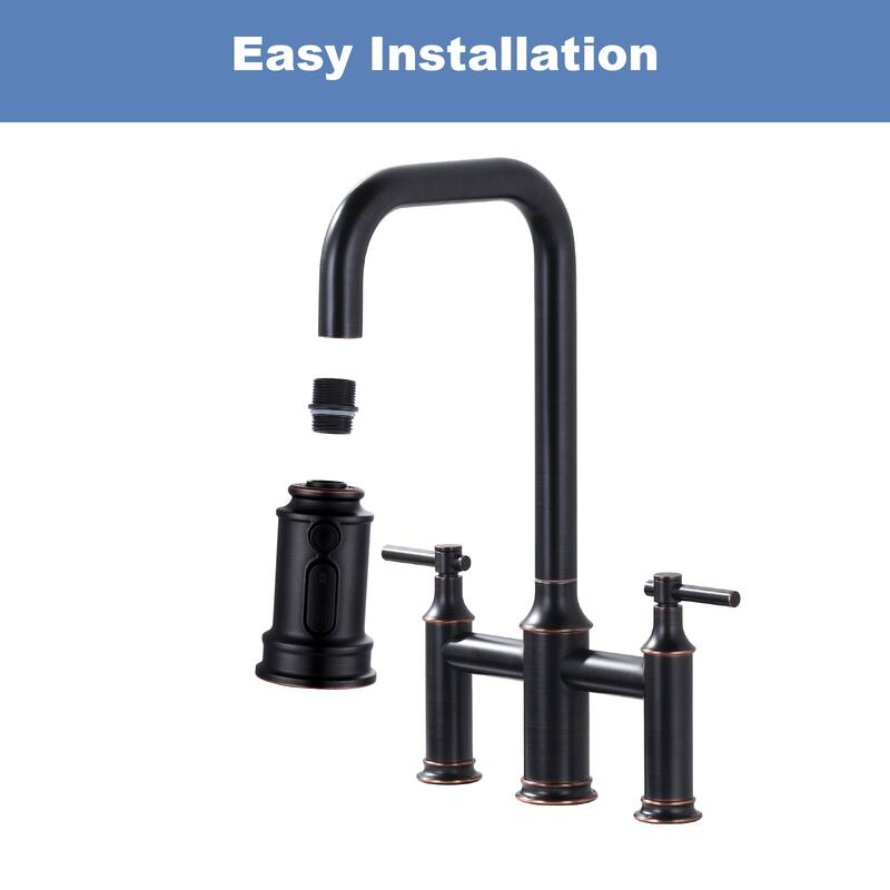 WOWOW Pull Down Kitchen Faucet Spray Head with 9 Adapters Kit