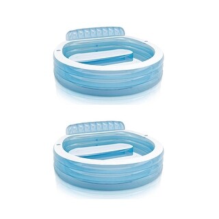 Intex 7.33ft x 30in Swim Center Inflatable Pool with Built In Bench (2 ...