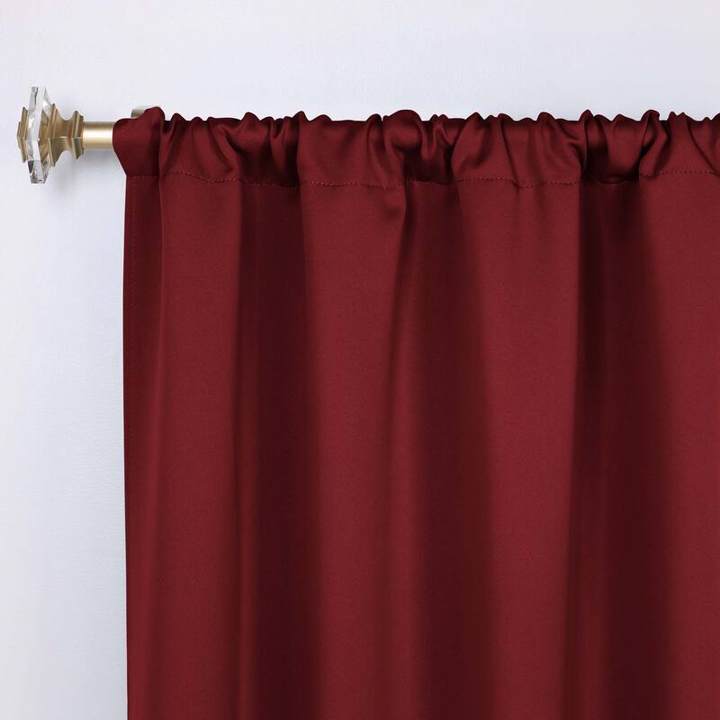 Superior Solid Machine Washable Room Darkening Semi-Blackout Curtains, Set of 2
