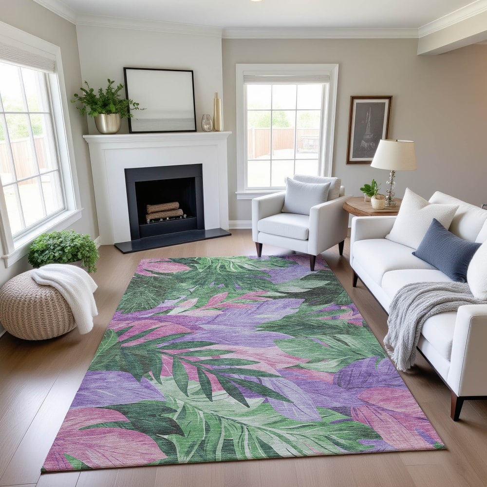 Premium Washable Super Soft Tropical Floral Mayfield Rug