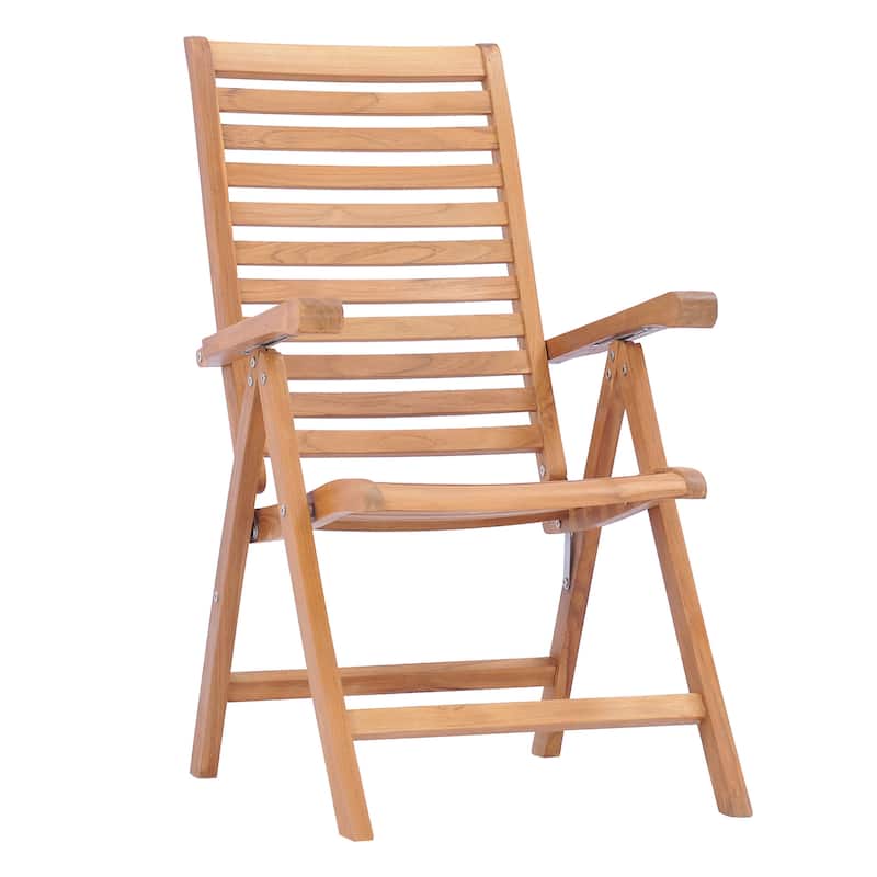 Chic Teak Italy Teak Wood Reclining and Folding Chair