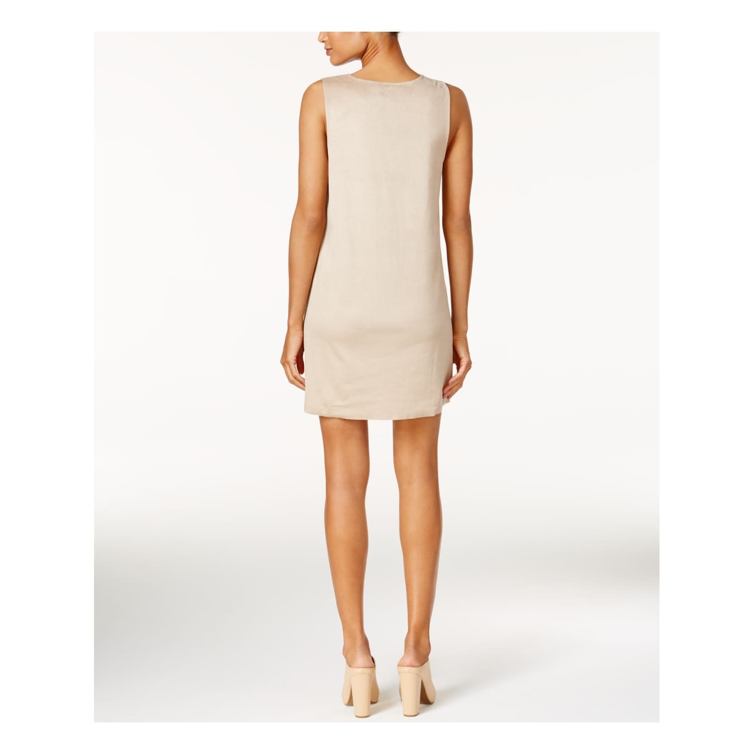Sleeveless beige dress clearance