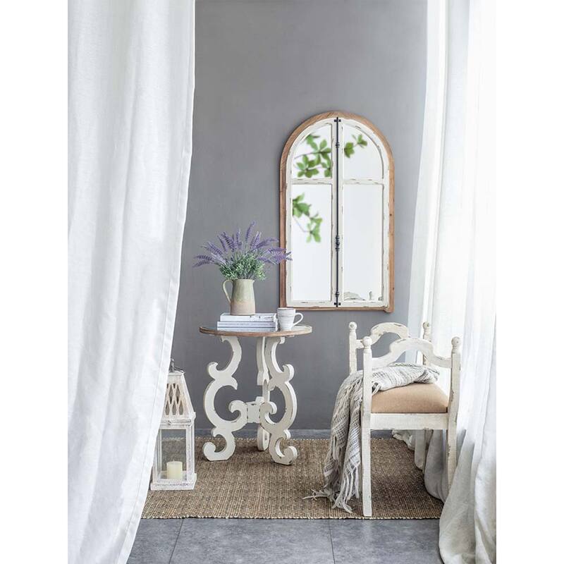 27.5" x 3" x 48" Arch Wood Wall Mirror