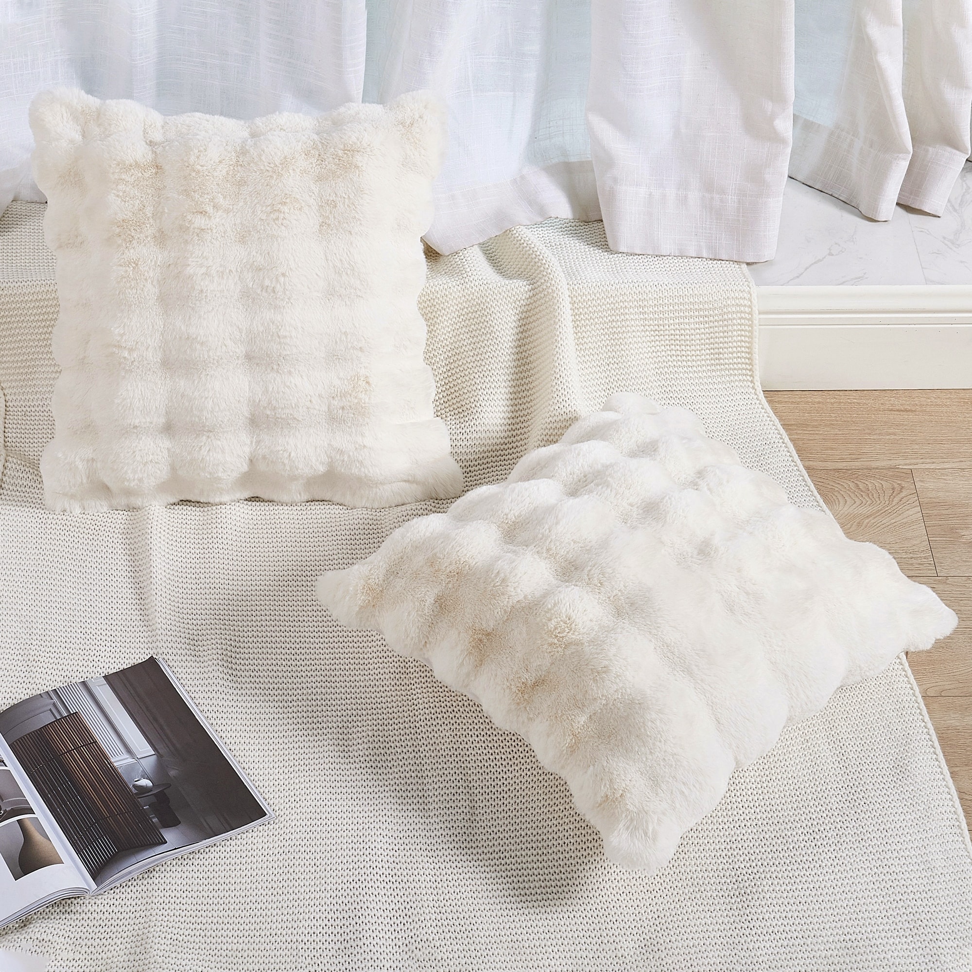 Bubble-Textured-FauxFur-Pillow