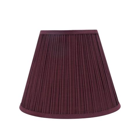 Aspen Creative Pleated Empire Shaped Spider Construction Lamp Shade in Burgundy (7" x 13" x 10")