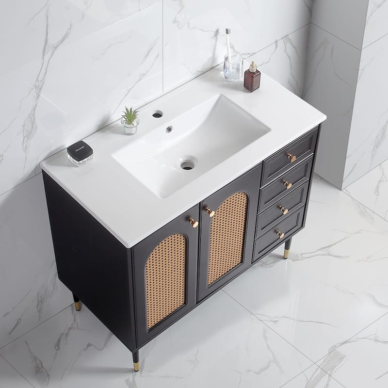 36" Bathroom Vanity with Ceramic Basin