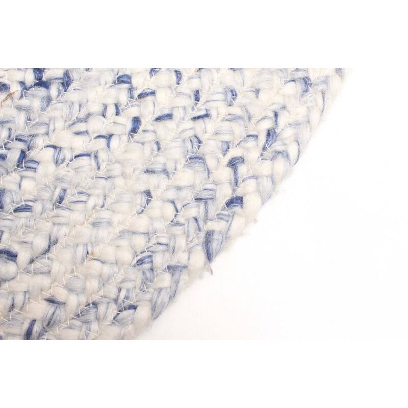 ECARPETGALLERY Braid weave Sienna Ivory Wool Rug - 3'5 x 3'5