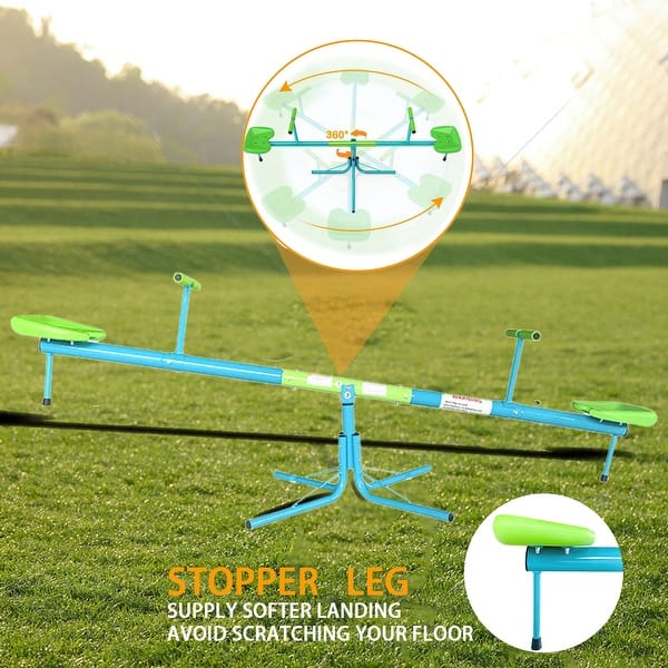 dimension image slide 1 of 2, Garden kids Playground Seesaw Steel Outdoor Seesaw 360 Degree Rotation Seesaw Playground Equipment