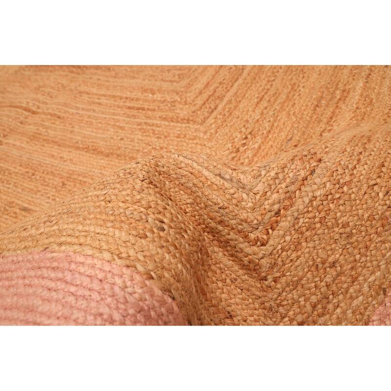 ECARPETGALLERY Braided Weave Palas Denizli Tan Jute Rug - 5'3 x 7'6