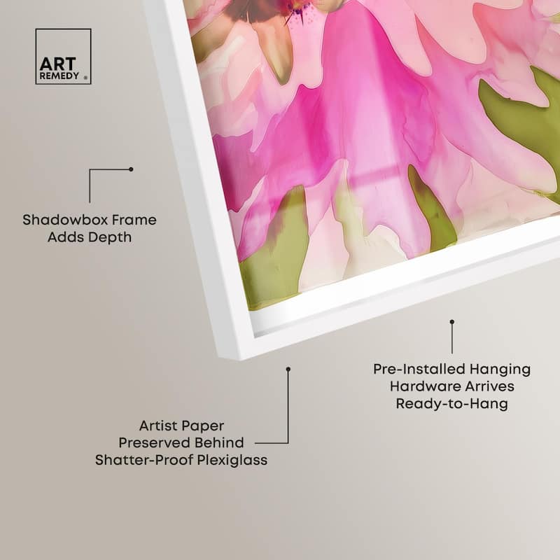 Vibrant Fluidity Floral I Shadowbox by Art Remedy
