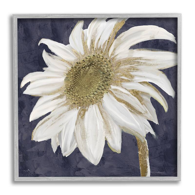 Stupell Distressed Daisy Petals Framed Giclee Texturized Wall Art, Design By Sophie 6 - 17 x 17 - Grey