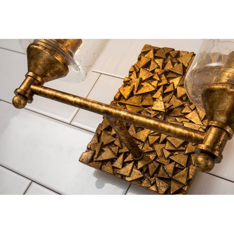 Antique Gold 2 Light Bath Vanity Lighting Bar