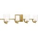 preview thumbnail 2 of 6, Kolt 4-Light Brushed Gold Bath Light