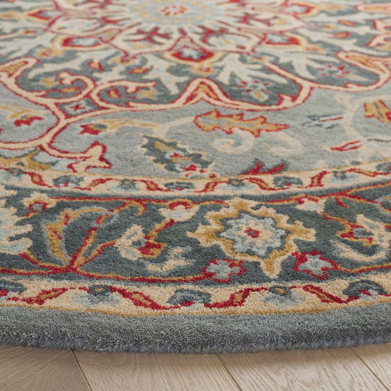 SAFAVIEH Handmade Heritage Leaf Stamp Traditional Wool Rug