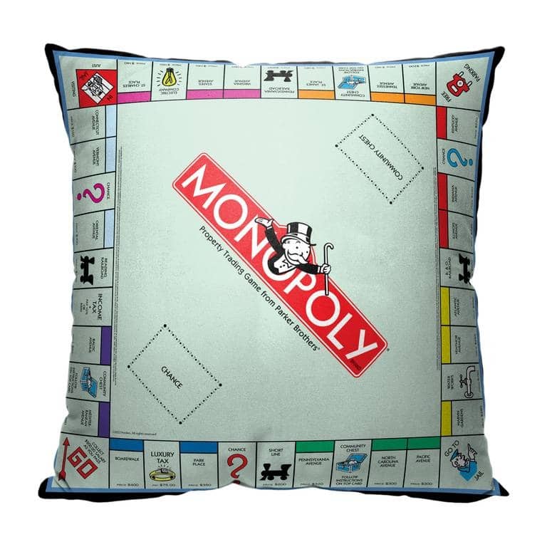 Hasbro Monopoly 18 Inch Throw Pillow