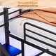preview thumbnail 8 of 8, Twin Black Metal Loft Bed with Desk,Charging Station,LED Light,Heavy Duty,Staircase,Storage Shelves