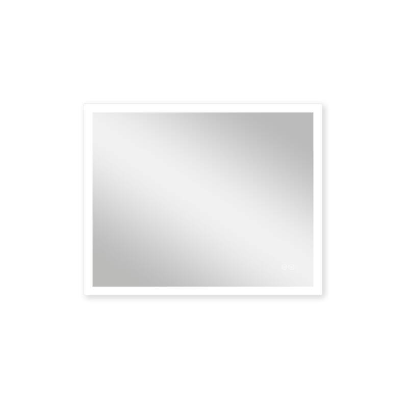 Wall Mounted Bathroom Frameless With Back/Front Light LED Mirror,Anti-fog
