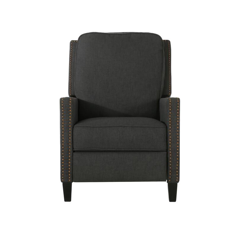 Fabric Upholstered Recliner Chair, Mid-Century Modern Recliner Adjustable Single Sofa Chair with Thicker Seat Cushion