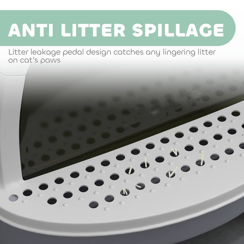 Enclosed Cat Litter Box with Drawer and Deodorizing Bags Scoop Ideal for Small Cats
