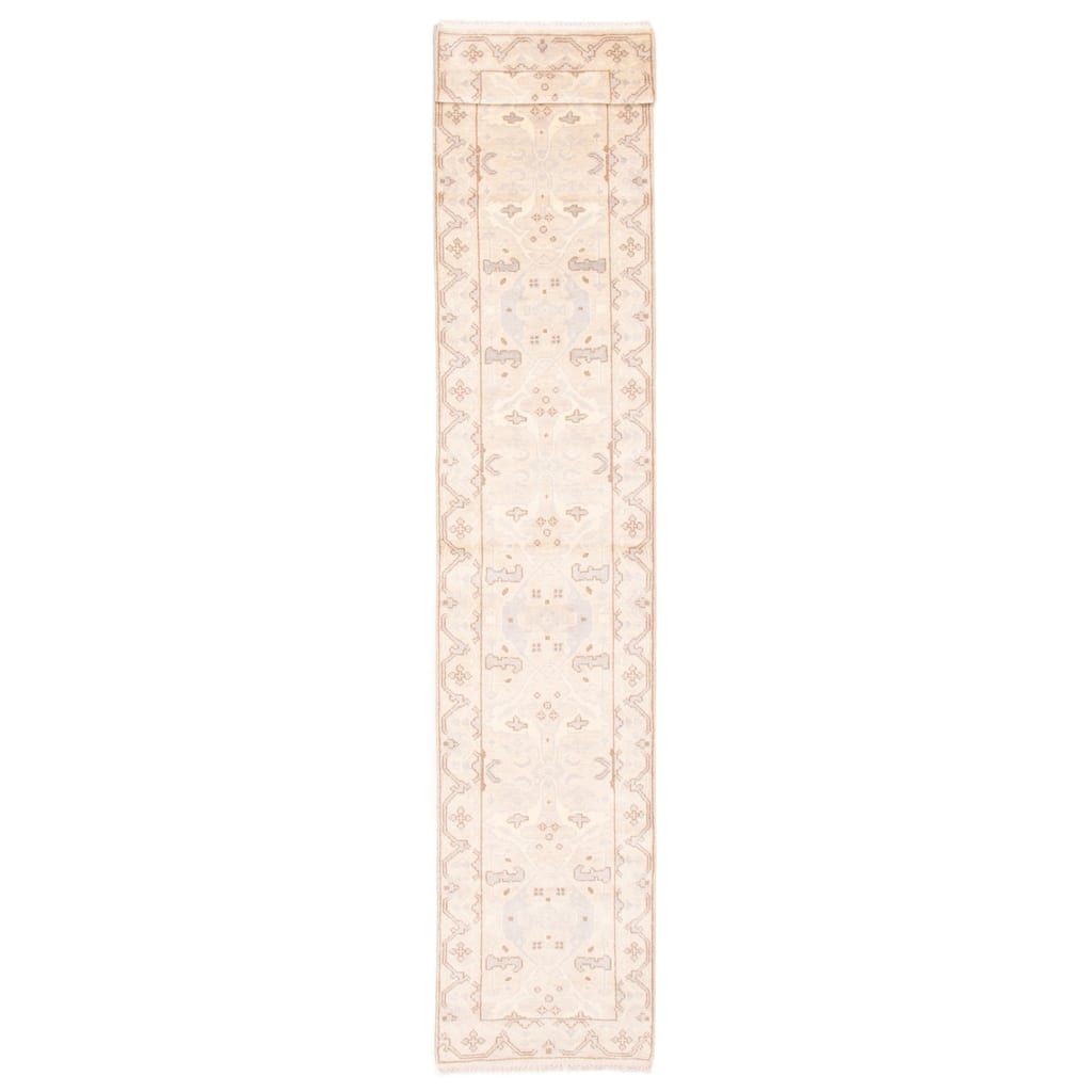 ECARPETGALLERY Hand-knotted Royal Oushak Light Khaki Wool Rug - 2'6 x 13'7