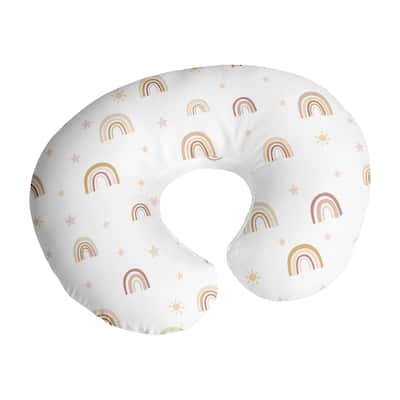 Sweet Jojo Designs Boho Rainbow Girl Nursing Breastfeeding Pillow Cover Case (Pillow Not Included)- Pink Yellow Bohemian Vintage