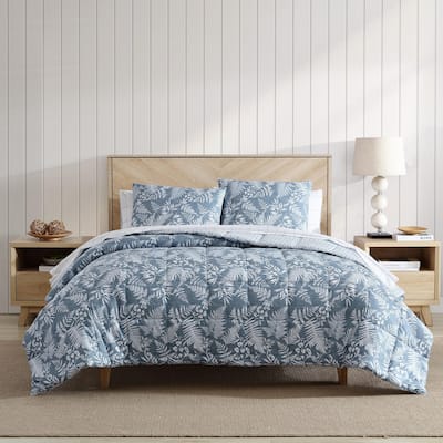 Eddie Bauer Fern Garden Blue Reversible Comforter Set
