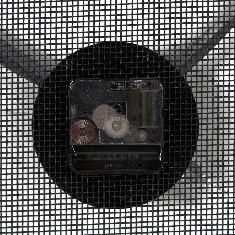 Black Metal Minimalistic Decorative Wall Clock with Mesh Backing