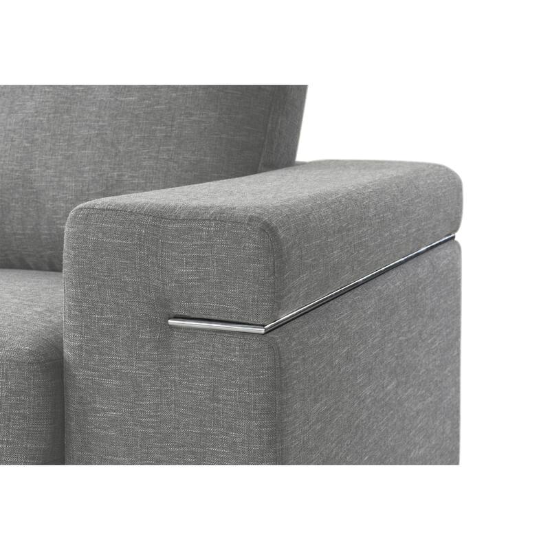 Gianna Light Grey Woven Fabric Arm Chair