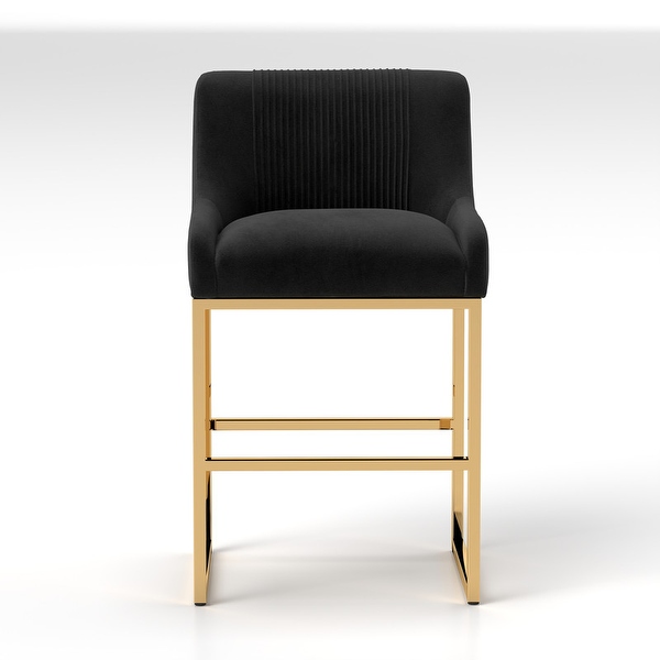 SEYNAR Mid-Century Modern Low-Back Velvet Bar Stools with SEYNAR Mid-Century Modern Low-Back Velvet Bar Stools with