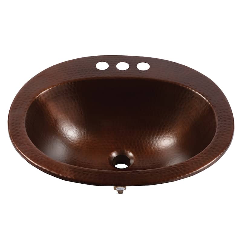Seville 20" Drop-In Bathroom Sink in Aged Copper