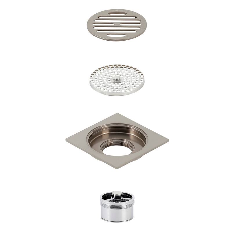 Watercourse Symmetric 4" Square Grid Shower Drain