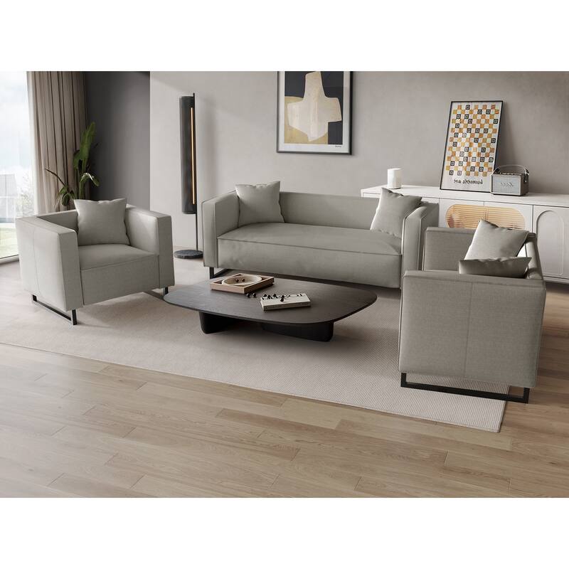 CraftPorch Mid Century Modern 3- Pieces Upholstered Living Room Set