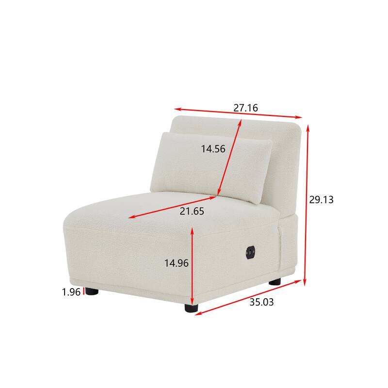 Comfy Lambswool Sectional Couch For Living Room, Boucle Convertible Modular Sofa