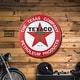 preview thumbnail 1 of 6, American Art Decor Dome Shaped Metal Wall Art Sign 30" x 30" - Texaco Petroleum Products