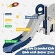 preview thumbnail 23 of 42, Versatile 9-in-1 Kids Slide Playset: Spaceship Design with Slide, Tunnel, Ring Toss, Whiteboard, and Basketball Hoop