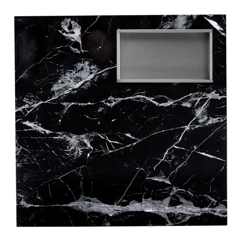 Modern and Practical Coffee Table with Black Patterns, Made of MDF Material, Blending Elegance and Natural Fashion.