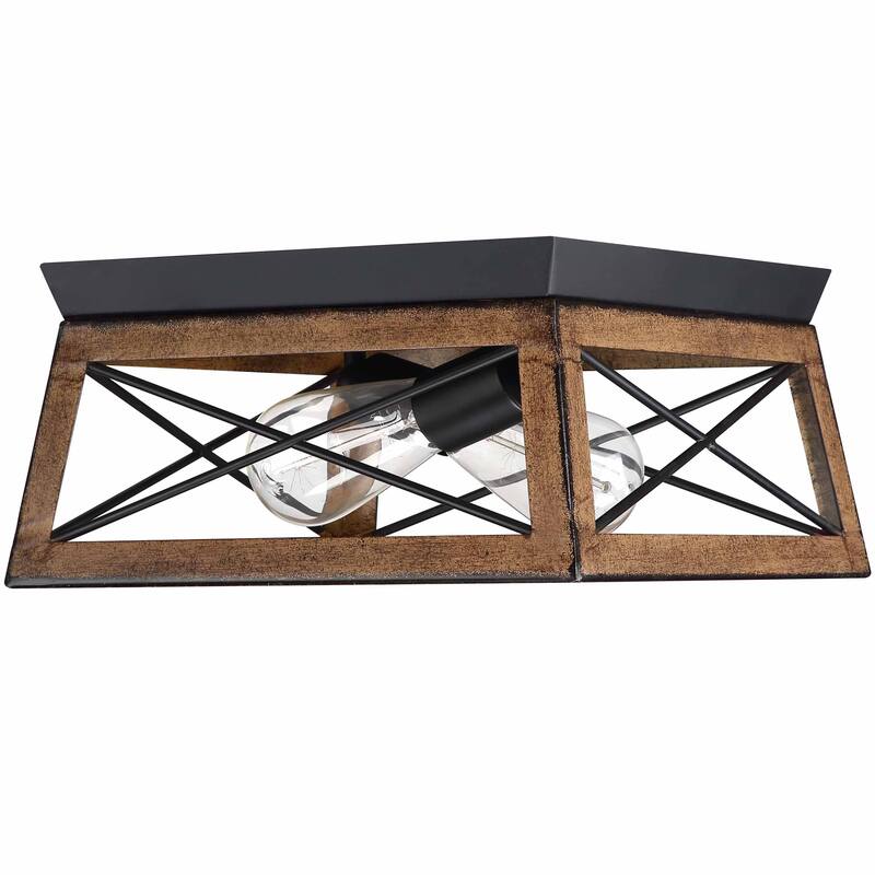 2 Light Farmhouse Flush Mount Ceiling Light