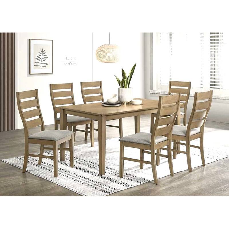 7 Piece Upholstered Wood Dining Room Set