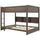 preview thumbnail 8 of 26, Modren Queen over Queen Bunk Bed with Storage Cabinets and USB Ports for Home