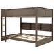 preview thumbnail 19 of 17, Stylish & Simple Queen over Queen Bunk Bed with Storage Cabinets, 2 Standard Plug Outlets & 2 USB Ports