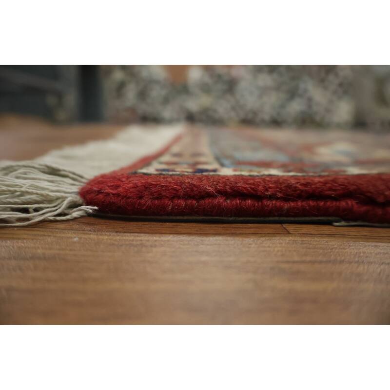 Hand Knotted Oriental 100% Wool Carpet Traditional All-Over Navy Blue & Blues Varamin Area Rug - 10' 6'' X 6' 10''