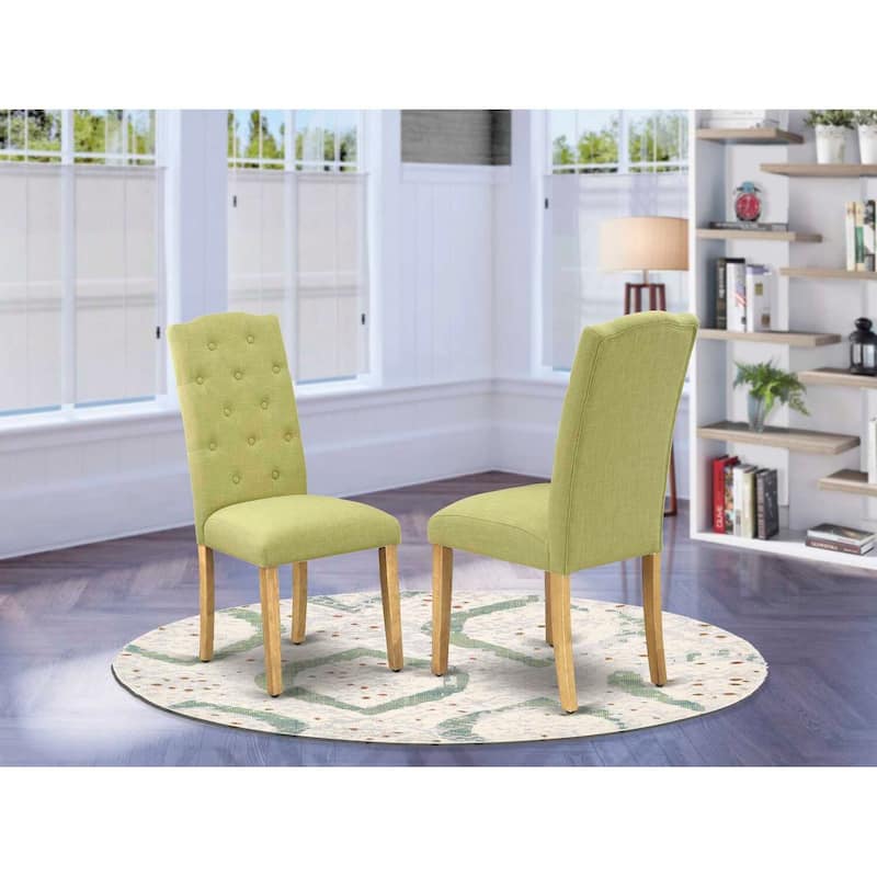 Parsons Chair with Linen Fabric and Oak Legs, Elegant Accent Seating for Dining Room - 18.5