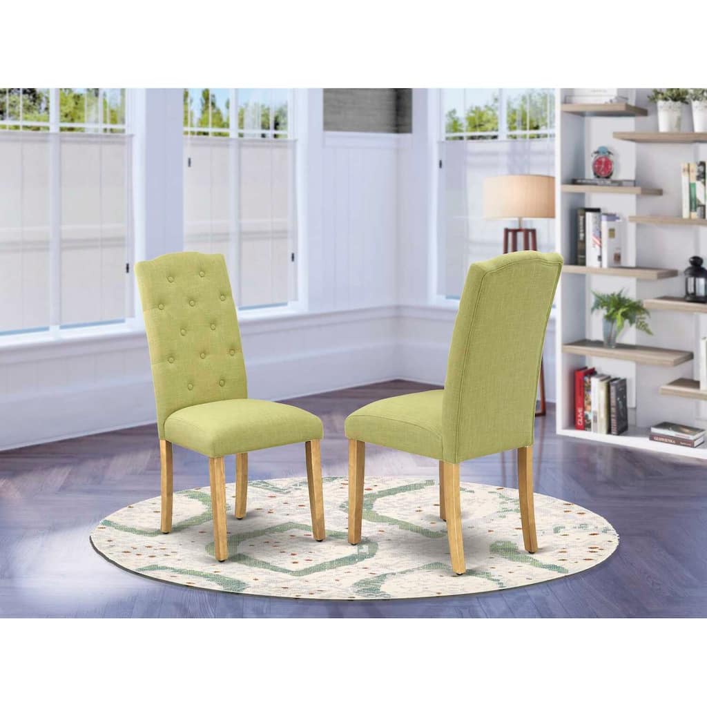 Parsons Chair with Linen Fabric and Oak Legs, Elegant Accent Seating for Dining Room - 18.5