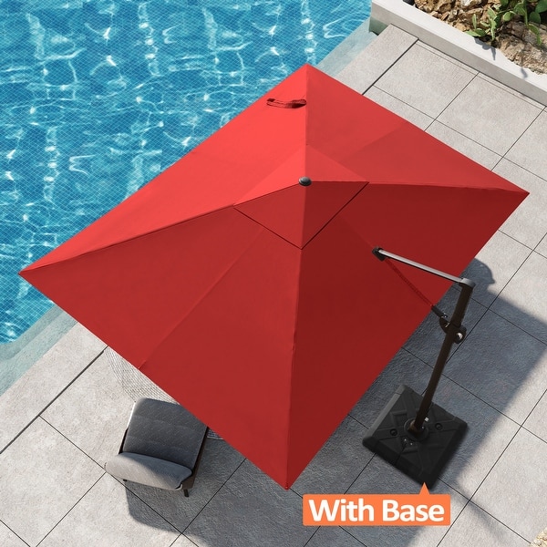 9.6' eastlake offset patio umbrella with base Outdoor Patio 9 FT x 11.5 FT Cantilever-Offset Umbrella with Wheel Base -  On Sale - Bed Bath & Beyond