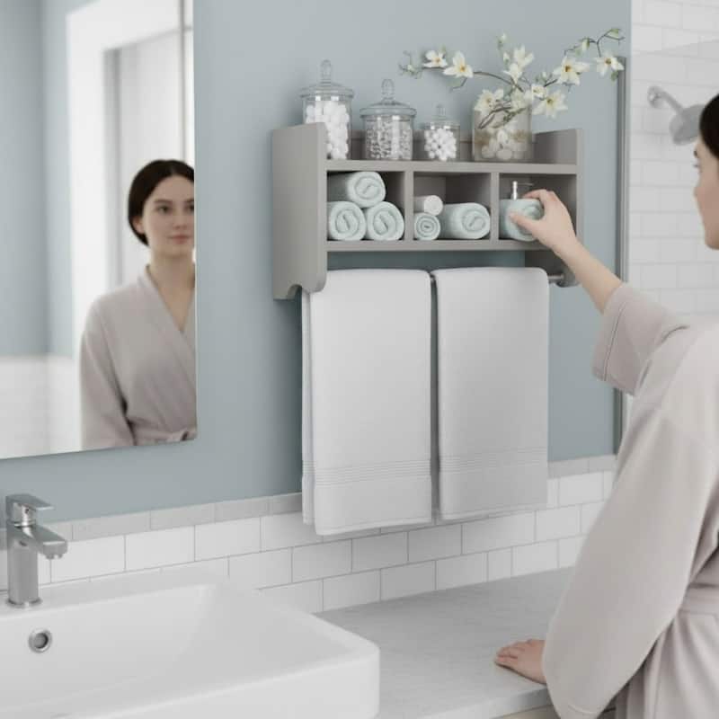 Alaterre 25-inch Wood Bath Storage Shelf