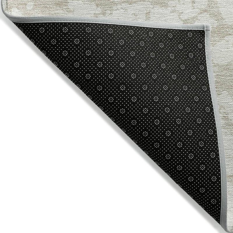 Machine Washable Indoor/ Outdoor Abstract Contemporary Chantille Rug