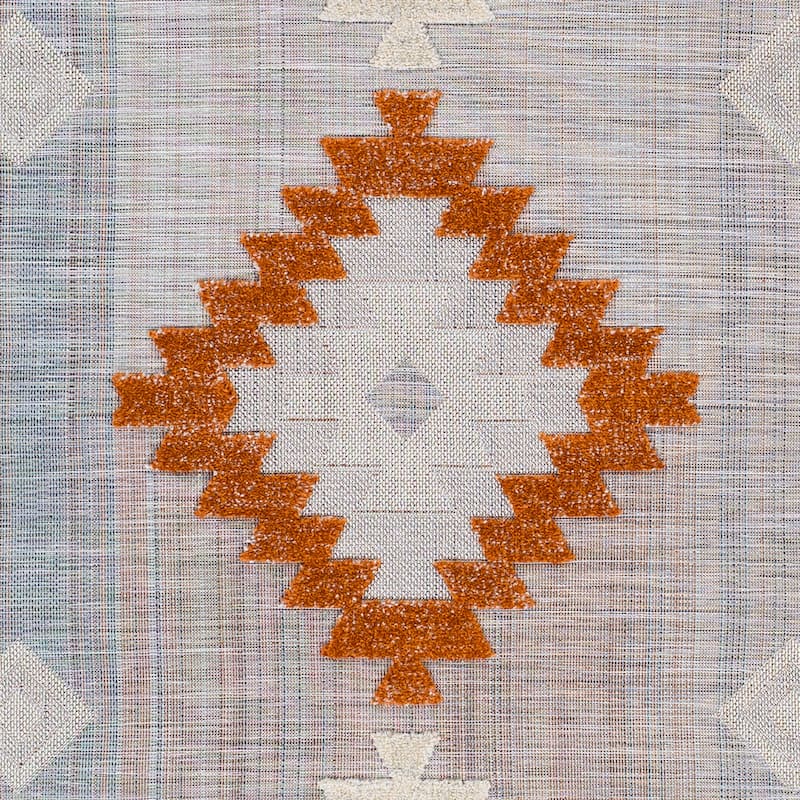Gerta Indoor/ Outdoor Southwestern Diamond Area Rug