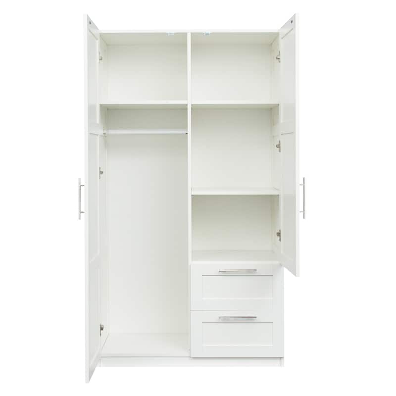 GDF Studio - Ryanne Modern MDF Wardrobe and Storage Cabinet with Drawers and Doors