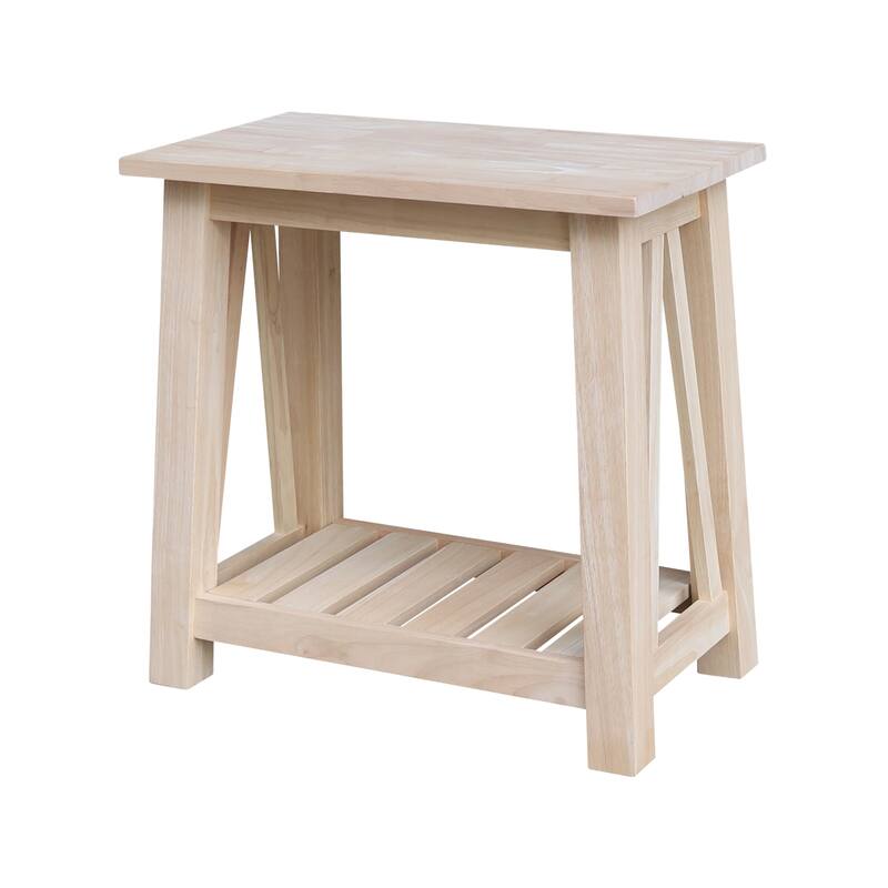 Surrey Solid Wood Side Table - Unfinished