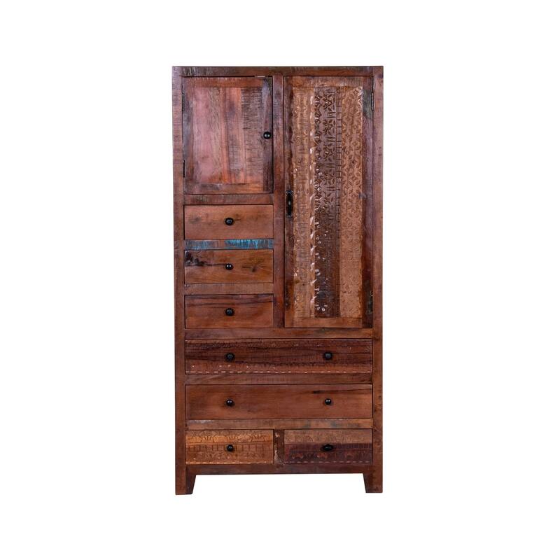 Maadze Solid Wood Freestanding Wardrobe Cabinet - N/A